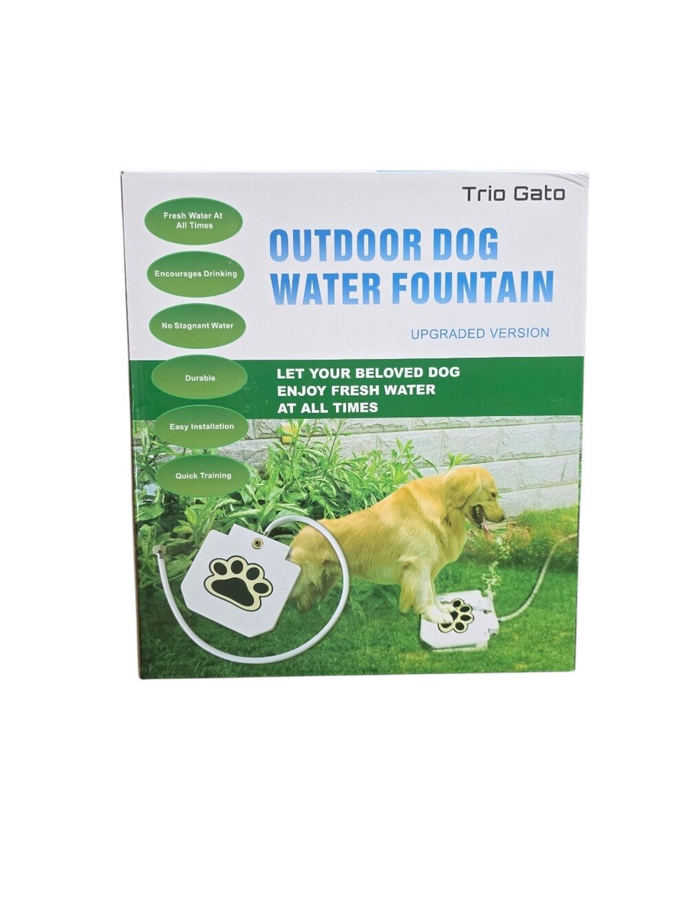 Outdoor Dog Fountain Step On- Paw Activated Drinking Pet Dispenser NIB